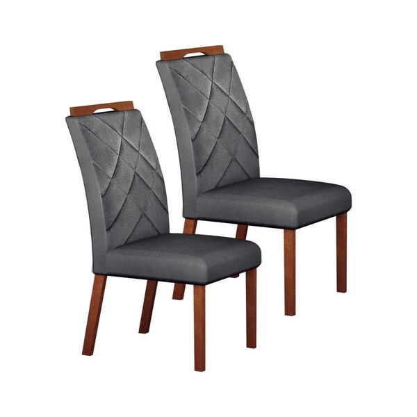 Conjunto 02 Cadeiras De Madeira Para Sala De Jantar Larissa F