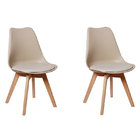Conjunto 02 Cadeiras Eames Wood Leda Design - Nude