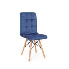 Conjunto 02 Cadeiras Eiffel Gomos Veludo Estofada Base Madeir