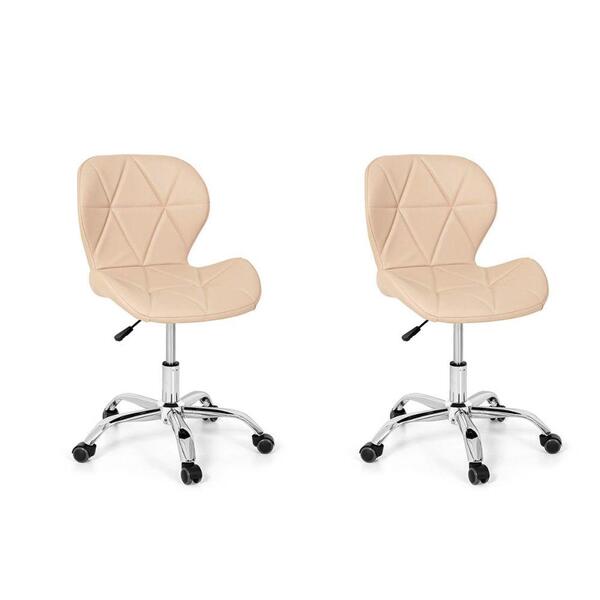 Conjunto 02 Cadeiras Office Eiffel Slim Base Giratória - Nude