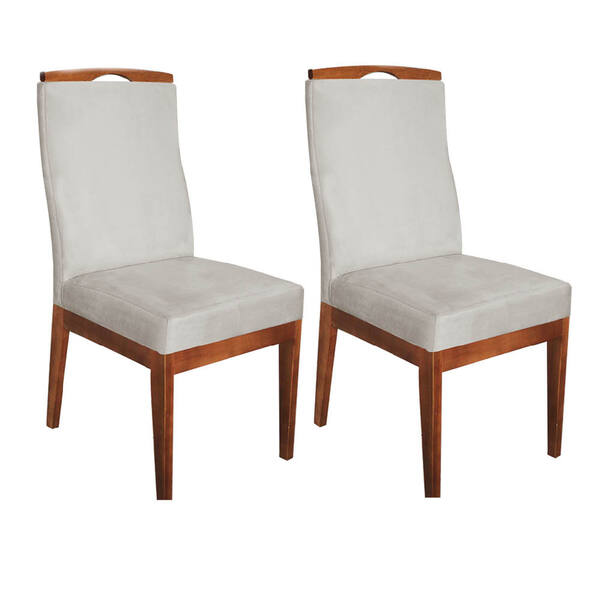 Conjunto 02 Cadeiras Para Sala De Jantar Ricco Estofada Madei