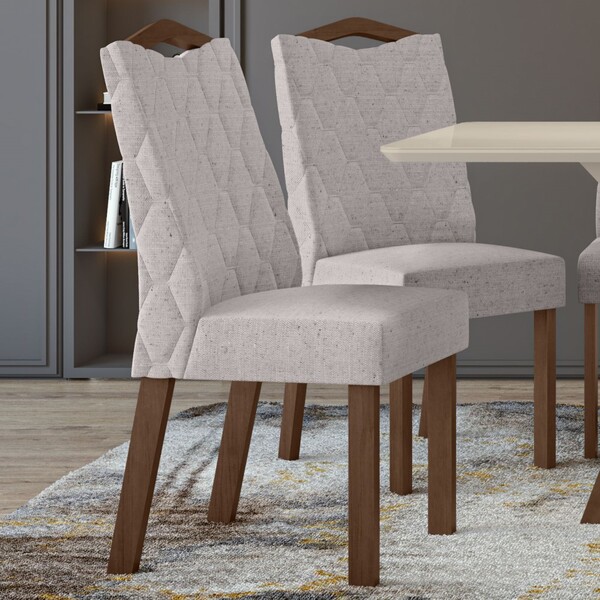 Conjunto 02 Cadeiras Para Sala De Jantar Vênus Imbuia Clean/l