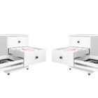 Conjunto 02 Mesa De Cabeceira 03 Gavetas E 01 Com Compartimen