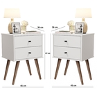 Conjunto 02 Mesas De Cabeceira 02 Gavetas Jb 1818 Branco - Jb