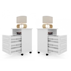 Conjunto 02 Mesas De Cabeceira 03 Gavetas Turim Branco - Rv M