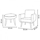 Conjunto 02 Poltronas Decorativas E 1 Puff Dallas - Veludo Tu