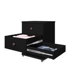 Conjunto 02mesa De Cabeceira Bond Com Gaveta Secreta Preto Po