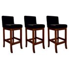 Conjunto 03 Banquetas Alta Em Madeira Maciça Nápoles Pinhão