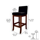 Conjunto 03 Banquetas Alta Em Madeira Maciça Nápoles Pinhão