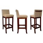 Conjunto 03 Banquetas Média Em Madeira Maciça Nápoles Pinhão