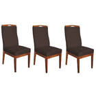 Conjunto 03 Cadeiras Para Sala De Jantar Ricco Estofada Madei