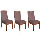 Conjunto 03 Cadeiras Para Sala De Jantar Ricco Estofada Madei