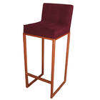 Conjunto 04 Banquetas Alta Lunna Assento Suede Bordô E Base B