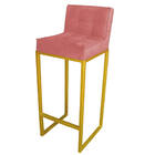 Conjunto 04 Banquetas Alta Lunna Assento Suede Rosê E Base Go