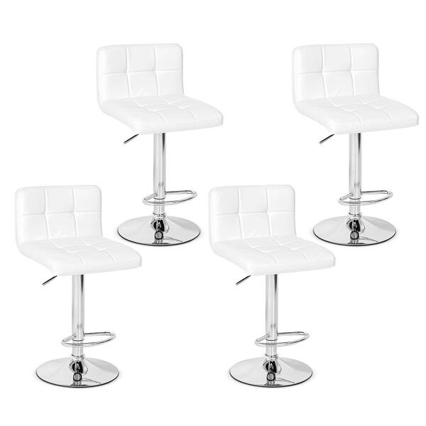 Conjunto 04 Banquetas Gomos Couro Pu Regulagem De Altura - Br