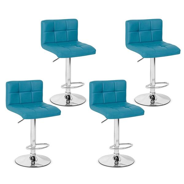 Conjunto 04 Banquetas Gomos Couro Pu Regulagem De Altura - Tu