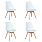 Conjunto 04 Cadeiras Eames Wood Leda Design - Branca