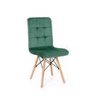 Conjunto 04 Cadeiras Eiffel Gomos Veludo Estofada Base Madeir