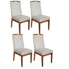 Conjunto 04 Cadeiras Para Sala De Jantar Ricco Estofada Madei