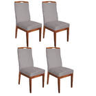 Conjunto 04 Cadeiras Para Sala De Jantar Ricco Estofada Madei