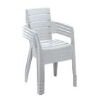 Conjunto 04 Cadeiras Plástica Com Braços Baru Rimax