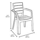 Conjunto 04 Cadeiras Plástica Com Braços Baru Rimax