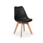 Conjunto 05 Cadeiras Eames Wood Leda Design - Preta