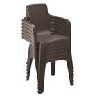 Conjunto 06 Cadeiras Plástica Braços Eterna Wengue Rimax