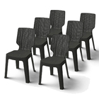 Conjunto 06 Cadeiras T-chair Brown Keter