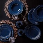 Conjunto 06 Prato Raso Azul 26 Cm De Cerâmica Roma Deep Blue