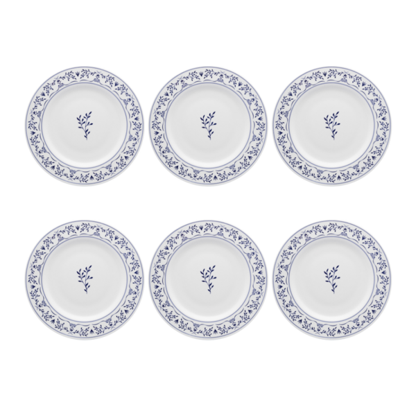 Conjunto 06 Pratos Sobremesa De Cerâmica 22cm Flamingo Ming -