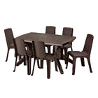 Conjunto 06un Cadeira Plástica Eterna Marrom Rimax