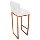 Conjunto 07 Banquetas Alta Lunna Assento Tecido Sintético Bra