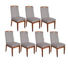 Conjunto 07 Cadeiras Para Sala De Jantar Ricco Estofada Madei