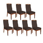 Conjunto 07 Cadeiras Para Sala De Jantar Ricco Estofada Madei