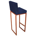 Conjunto 08 Banquetas Alta Lunna Assento Suede Azul Marinho E