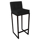 Conjunto 08 Banquetas Alta Lunna Assento Suede Preto E Base P