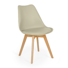 Conjunto 08 Cadeiras Eames Wood Leda Design - Nude