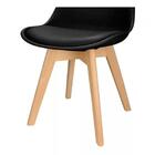 Conjunto 08 Cadeiras Eames Wood Leda Design - Preta
