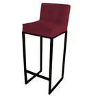 Conjunto 09 Banquetas Alta Lunna Assento Suede Bordô E Base P