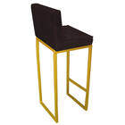 Conjunto 09 Banquetas Alta Lunna Assento Suede Marrom E Base