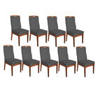 Conjunto 09 Cadeiras Para Sala De Jantar Ricco Estofada Madei
