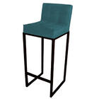 Conjunto 10 Banquetas Alta Lunna Assento Suede Azul Turquesa