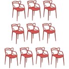 Conjunto 10 Cadeiras Allegra Vermelho