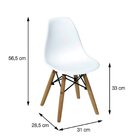 Conjunto 10 Cadeiras Base Madeira Dkr - Caixa Com 10 Unidade