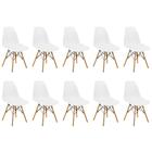 Conjunto 10 Cadeiras Charles Eames Eiffel Wood Base Madeira -