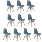 Conjunto 10 Cadeiras Eiffel Pp Base Madeira