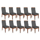 Conjunto 10 Cadeiras Para Sala De Jantar Ricco Estofada Madei