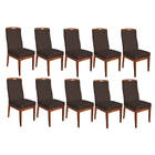 Conjunto 10 Cadeiras Para Sala De Jantar Ricco Estofada Madei