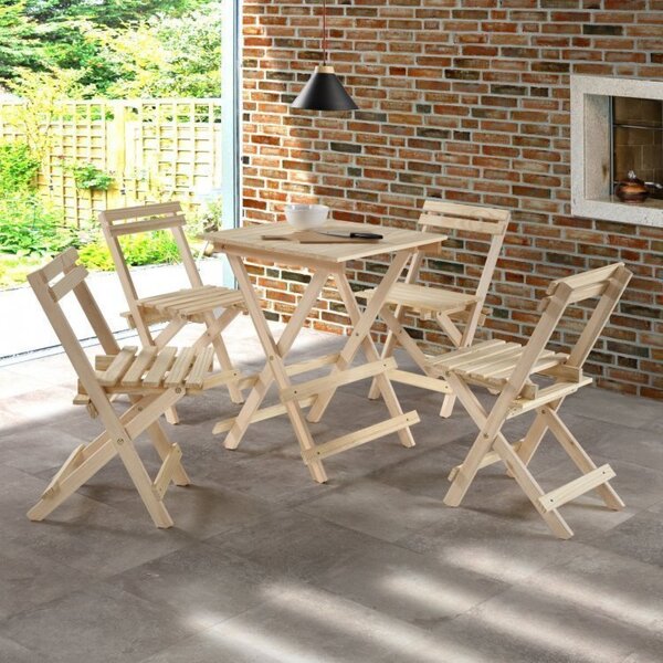 Conjunto 10 Mesas E 40 Cadeiras Dobráveis Em Madeira Maciça Y